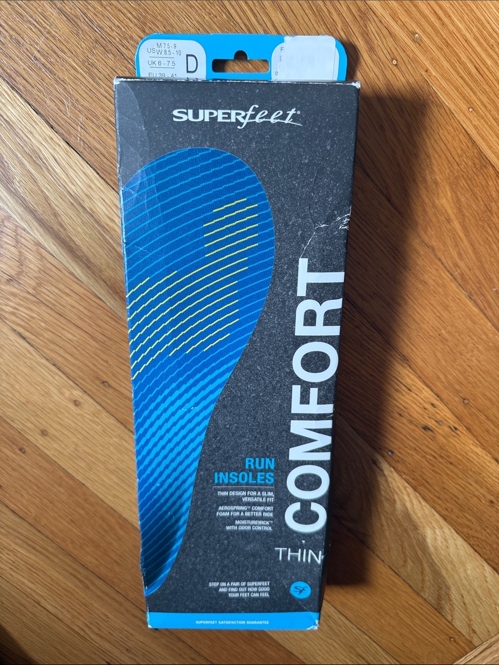 Superfeet Comfort Running Insoles Sz W 8.5-10 Brand New